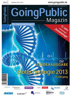 Sonderausgabe Biotechnologie Going Public Magazin -Interview Apceth